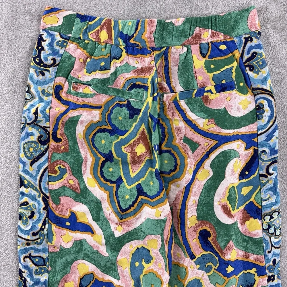 Maeve Anthropologie Printed Wide Leg Pants Womens‎ Size 0P Multicolor Boho - Picture 4 of 6
